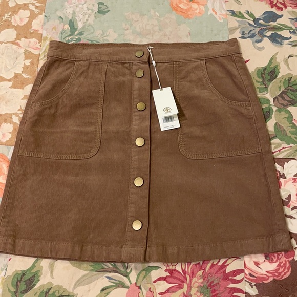 TORY BURCH Lucitano Corduroy Skirt in Beach Wood - Picture 5 of 11